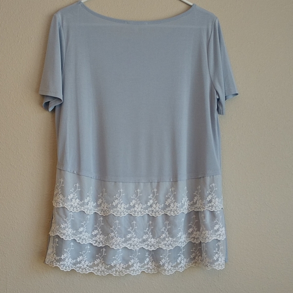 Triple Ruffle Bottom Back Top - Picture 2 of 3